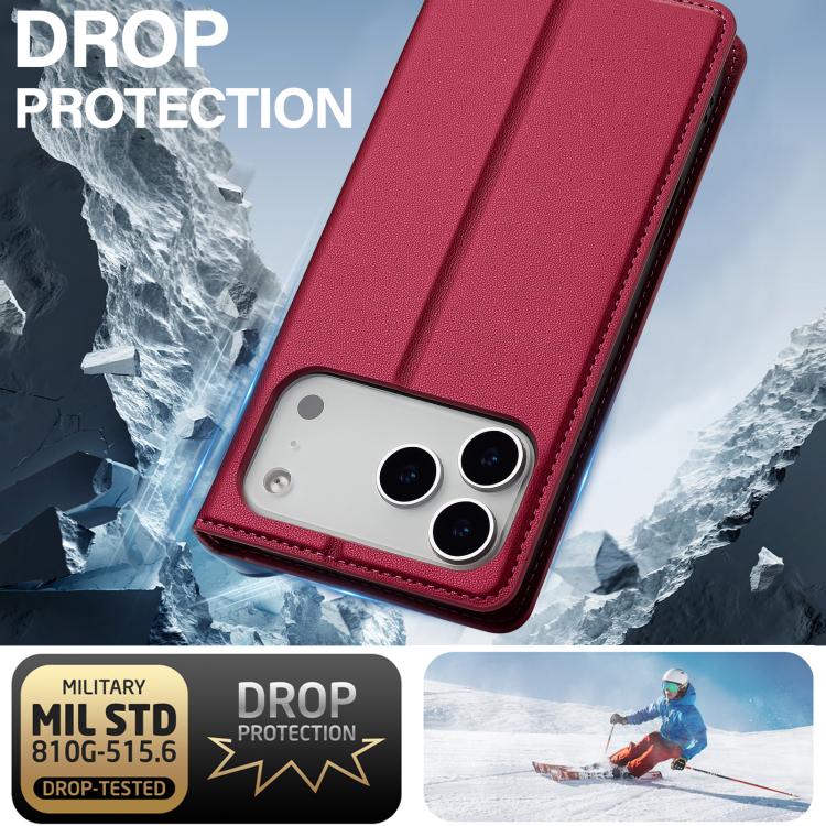 For iPhone 17 Pro Max LC.IMEEKE L1 Series Frosted Fine Texture PU Phone Case(Red) by LC.IMEEKE