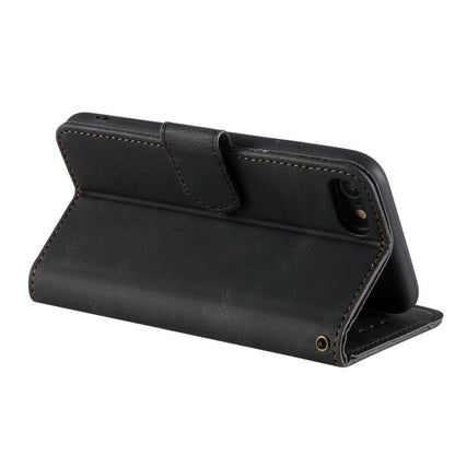 For iPhone 16e Nail Skin Feel Stitching Calf Texture Leather Phone Case(Black) by bashfashion