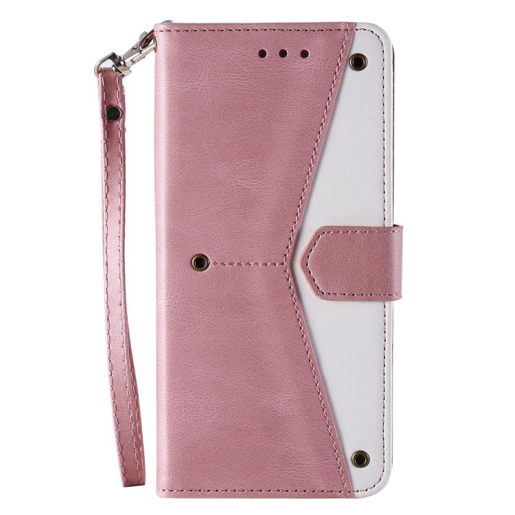 For iPhone 16e Nail Skin Feel Stitching Calf Texture Leather Phone Case(Rose Gold) by bashfashion