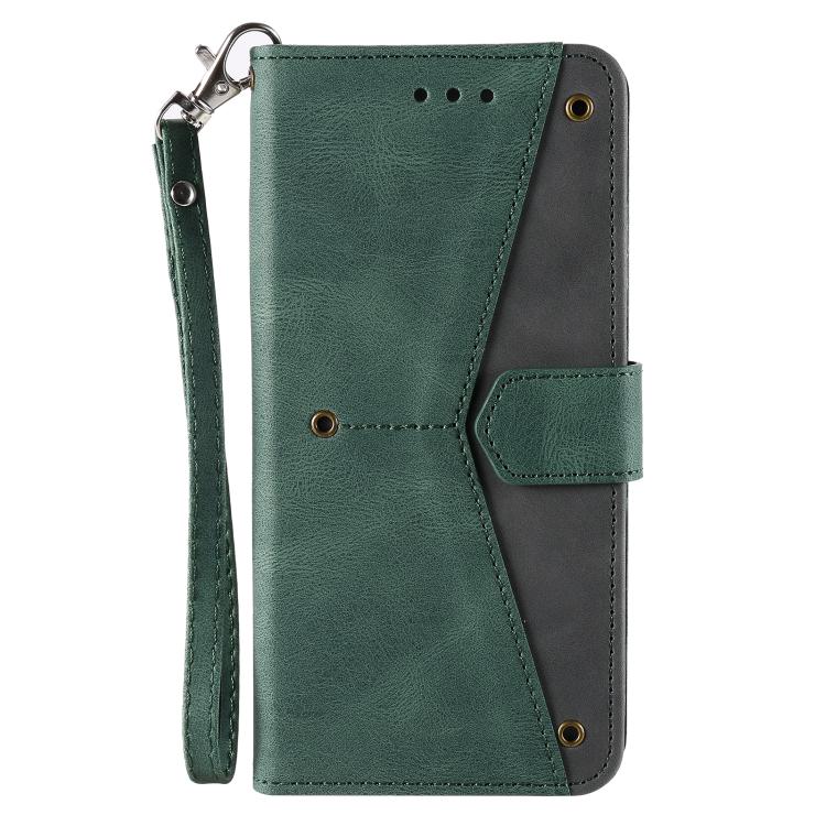 For iPhone 16e Nail Skin Feel Stitching Calf Texture Leather Phone Case(Green) by bashfashion