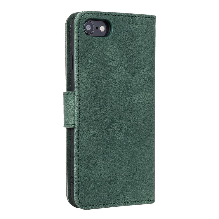 For iPhone 16e Nail Skin Feel Stitching Calf Texture Leather Phone Case(Green) by bashfashion