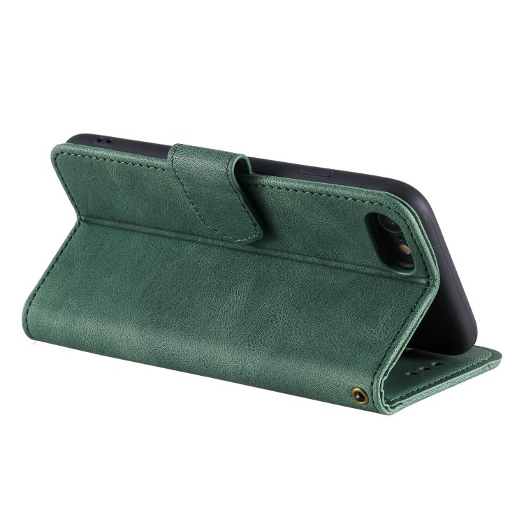 For iPhone 16e Nail Skin Feel Stitching Calf Texture Leather Phone Case(Green) by bashfashion