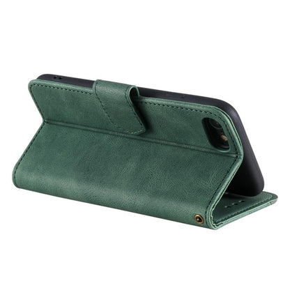 For iPhone 16e Nail Skin Feel Stitching Calf Texture Leather Phone Case(Green) by bashfashion