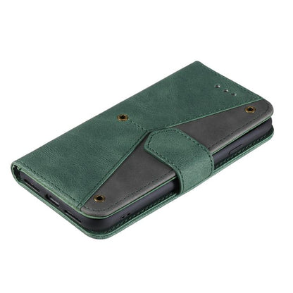 For iPhone 16e Nail Skin Feel Stitching Calf Texture Leather Phone Case(Green) by bashfashion