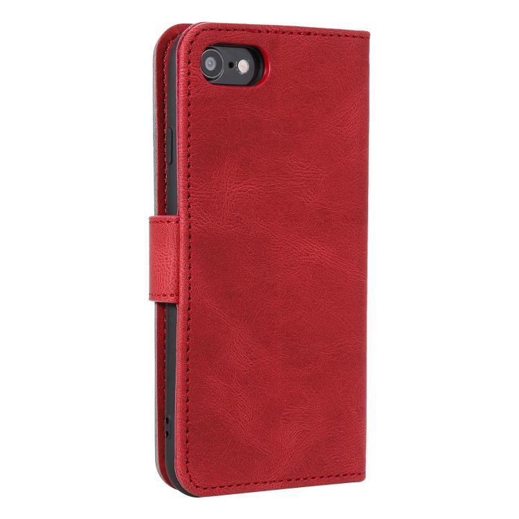 For iPhone 16e Nail Skin Feel Stitching Calf Texture Leather Phone Case(Red) by bashfashion