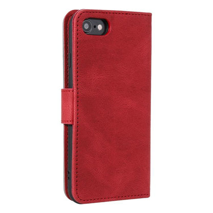 For iPhone 16e Nail Skin Feel Stitching Calf Texture Leather Phone Case(Red) by bashfashion