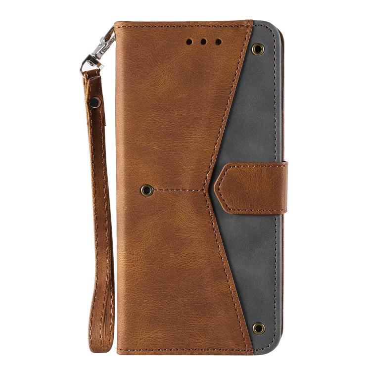 For iPhone 16e Nail Skin Feel Stitching Calf Texture Leather Phone Case(Brown) by bashfashion