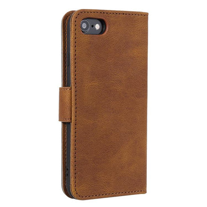 For iPhone 16e Nail Skin Feel Stitching Calf Texture Leather Phone Case(Brown) by bashfashion