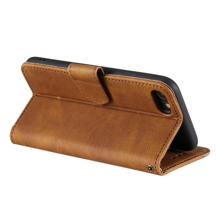 For iPhone 16e Nail Skin Feel Stitching Calf Texture Leather Phone Case(Brown) by bashfashion