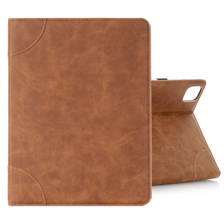 Retro Book Style Leather Tablet Case For iPad Pro 13 2025 / 2024(Brown) by bashfashion