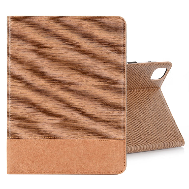 For iPad Pro 11 2025 / 2024 Cross Texture Stitching Leather Tablet Case(Light Brown) by bashfashion