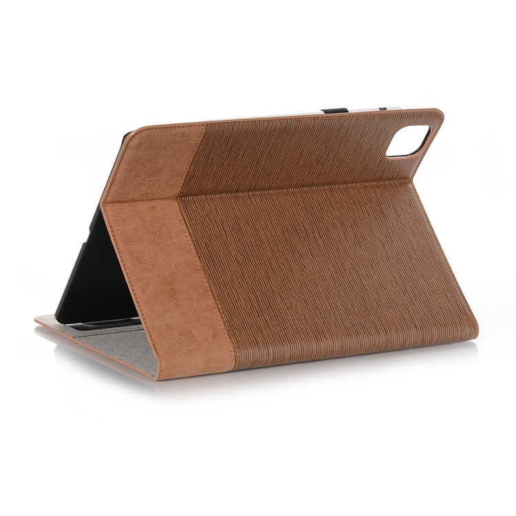 For iPad Pro 11 2025 / 2024 Cross Texture Stitching Leather Tablet Case(Light Brown) by bashfashion