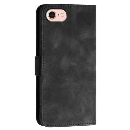 For iPhone 16e YX0080 Grid Butterfly Embossed Pattern Flip Leather Phone Case with Lanyard(Black) by bashfashion