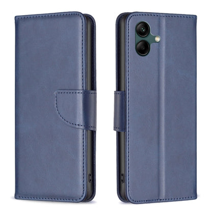For Samsung Galaxy A06 Lambskin Texture Pure Color Flip Leather Phone Case(Blue) by bashfashion