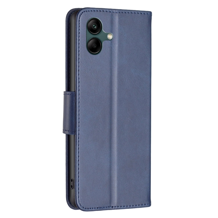 For Samsung Galaxy A06 Lambskin Texture Pure Color Flip Leather Phone Case(Blue) by bashfashion