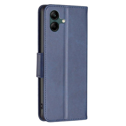 For Samsung Galaxy A06 Lambskin Texture Pure Color Flip Leather Phone Case(Blue) by bashfashion
