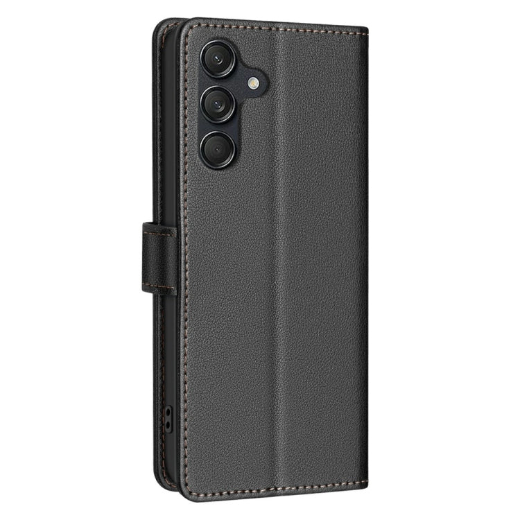 For Samsung Galaxy A56 5G Litchi Texture RFID Anti-theft Leather Phone Case(Black) by bashfashion