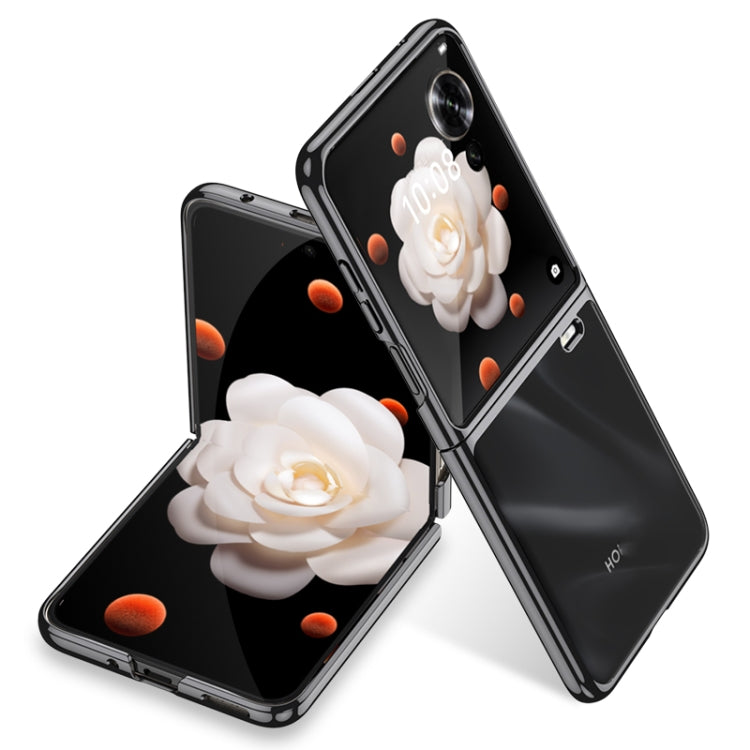 For Honor Magic V Flip GKK Electroplating Full Coverage Phone Case(Black) by GKK