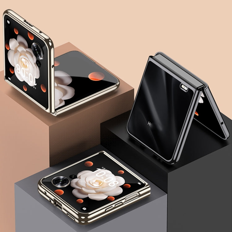 For Honor Magic V Flip GKK Electroplating Full Coverage Phone Case(Black) by GKK