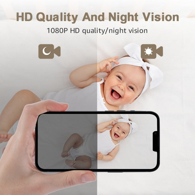 YT51 1920x1080 Home Baby Wireless Camera, with Temperature and Humidity Sensor EU Plug(White) by bashfashion