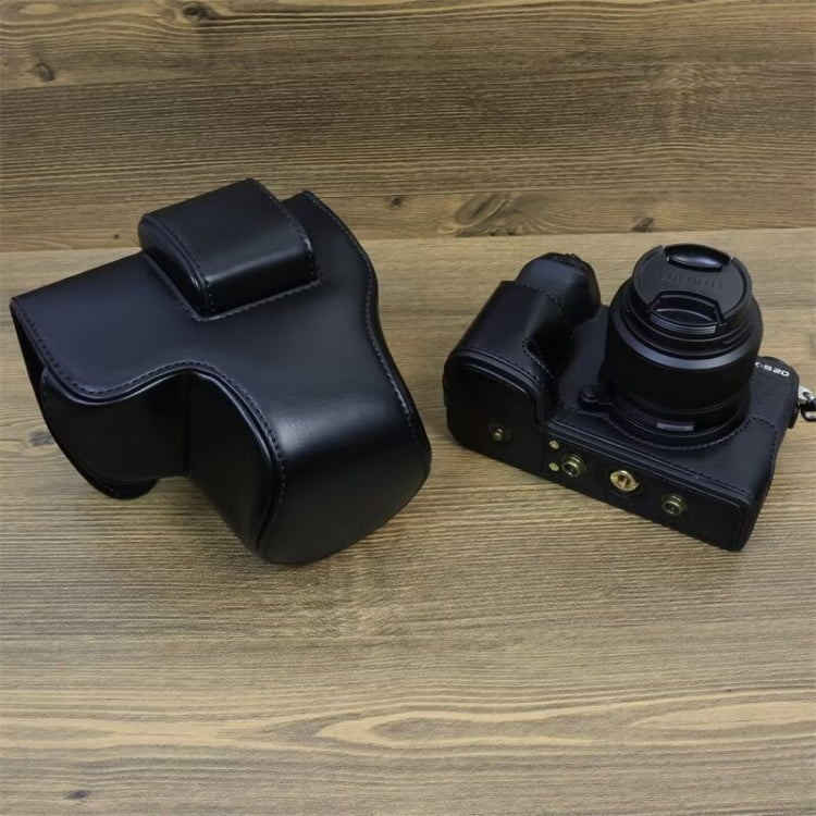 For FUJIFILM X-S20 Full Body Leather Camera Case Bag with Strap(Black) by bashfashion