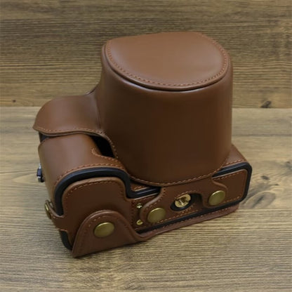 For FUJIFILM X-S20 Full Body Leather Camera Case Bag with Strap(Coffee) by bashfashion