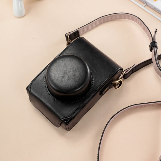 For FUJIFILM X100VI Full Body Leather Camera Case Bag with Strap(Black) by bashfashion