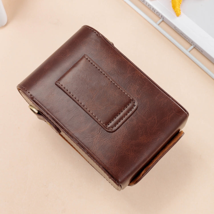 For FUJIFILM X100VI Full Body Leather Camera Case Bag with Strap(Brown) by bashfashion