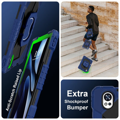 For Huawei MatePad Air 12 2024 Contrast Color Robot Silicone Hybrid PC Tablet Case(Navy Black) by bashfashion