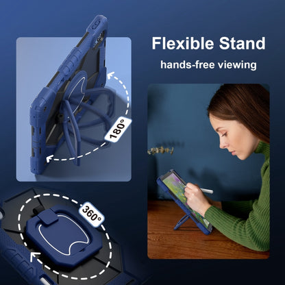 For Huawei MatePad Air 12 2024 Contrast Color Robot Silicone Hybrid PC Tablet Case(Navy Black) by bashfashion