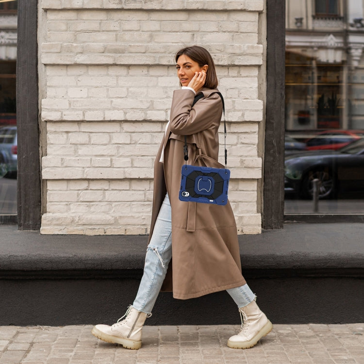 For Huawei MatePad Air 12 2024 Contrast Color Robot Silicone Hybrid PC Tablet Case(Navy Black) by bashfashion