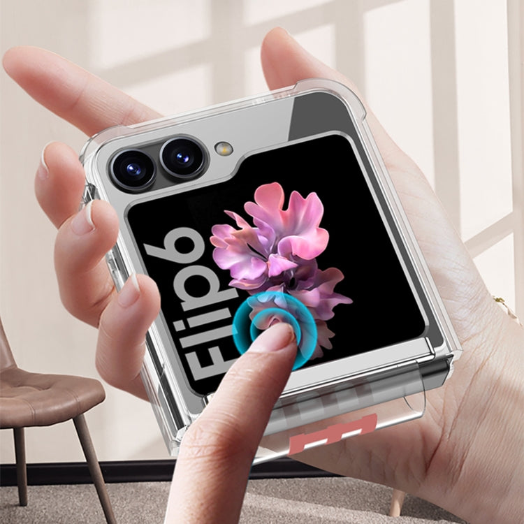 For Samsung Galaxy Z Flip6 GKK Clear Airbag Wristband Holder Phone Case(Transparent Green) by GKK