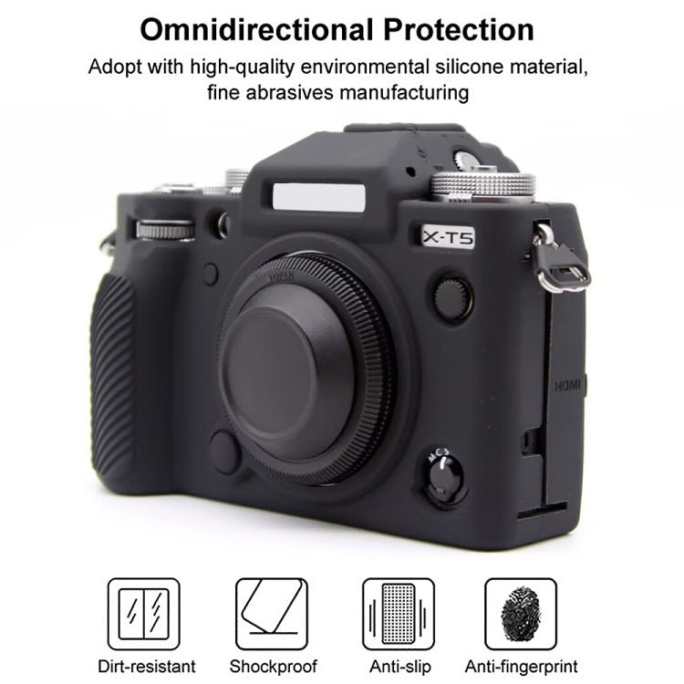 For FUJIFILM X-T5 Soft Silicone Protective Case(Black) by bashfashion