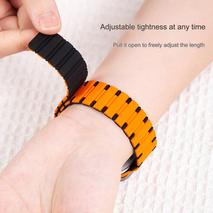 For Apple Watch Series 3 42mm Two-color Magnetic Silicone Watch Band(Mint Light Yellow) by bashfashion
