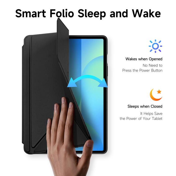 For Samsung Galaxy Tab S10 FE+ DUX DUCIS Magi Series Smart Leather Tablet Case(Black) by DUX DUCIS