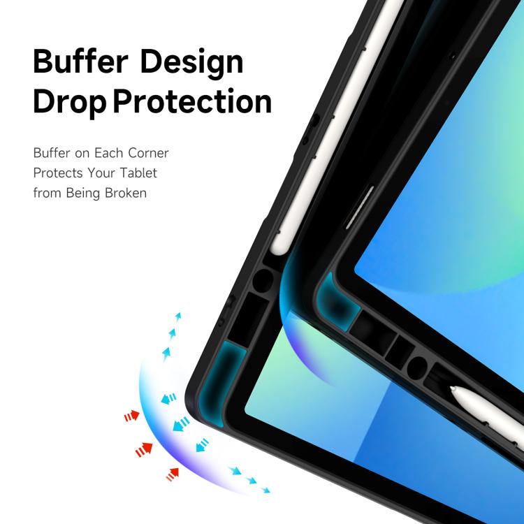 For Samsung Galaxy Tab S10 FE+ DUX DUCIS Magi Series Smart Leather Tablet Case(Black) by DUX DUCIS