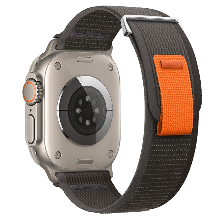 For Apple Watch Ultra 2 49mm Dual-Section Loop Nylon Watch Band(Black Grey) by bashfashion