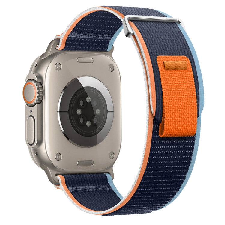 For Apple Watch Ultra 2 49mm Dual-Section Loop Nylon Watch Band(Dark Navy Blue) by bashfashion