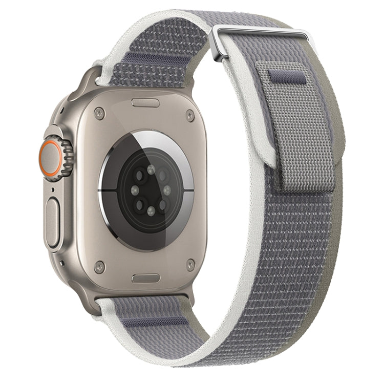 For Apple Watch Ultra 2 49mm Dual-Section Loop Nylon Watch Band(Green Grey) by bashfashion