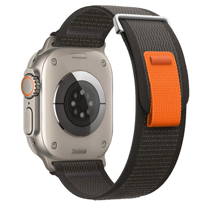 For Apple Watch Ultra 49mm Dual-Section Loop Nylon Watch Band(Black) by bashfashion