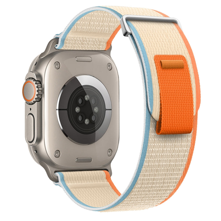 For Apple Watch Ultra 49mm Dual-Section Loop Nylon Watch Band(Milk White) by bashfashion