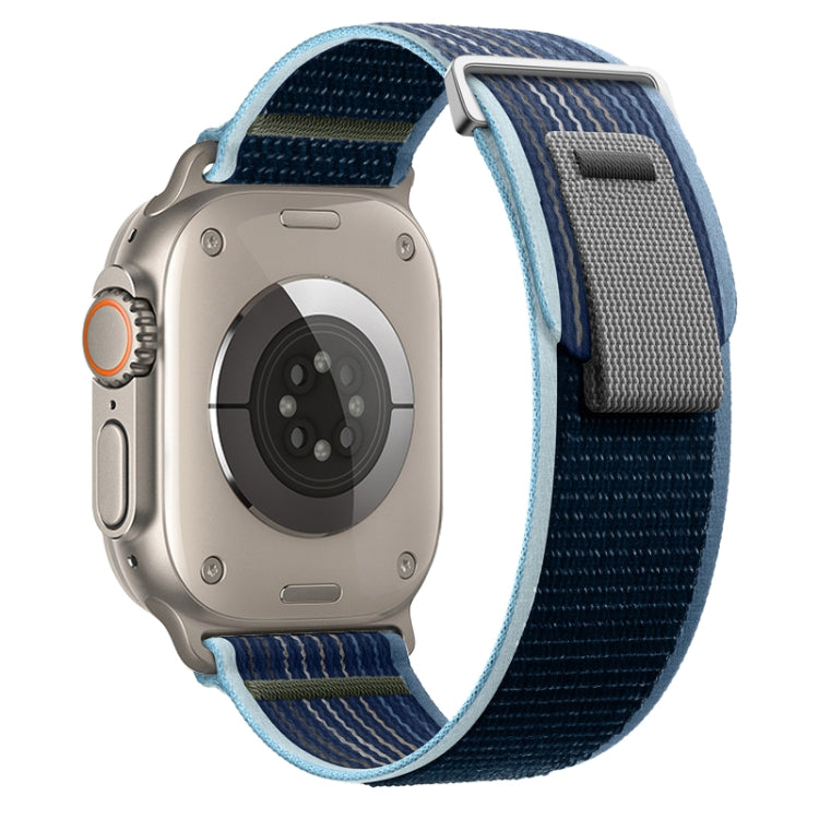 For Apple Watch Ultra 49mm Dual-Section Loop Nylon Watch Band(Storm Blue) by bashfashion