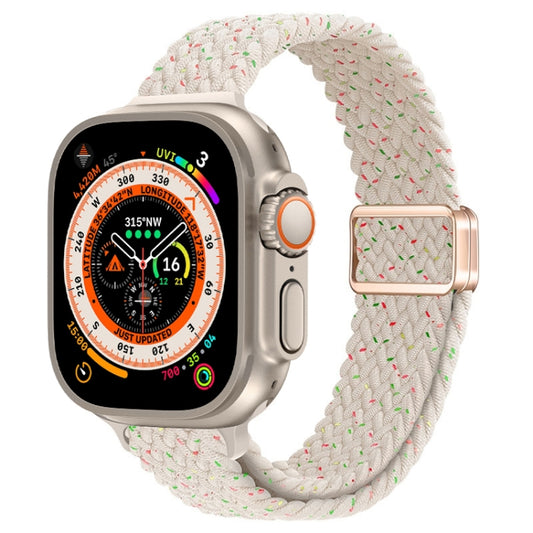 For Apple Watch Ultra 49mm Slim Magnetic Buckle Nylon Braided Watch Band(Spring Sakura) by bashfashion