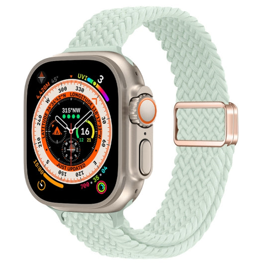 For Apple Watch Ultra 49mm Slim Magnetic Buckle Nylon Braided Watch Band(Light Mint) by bashfashion