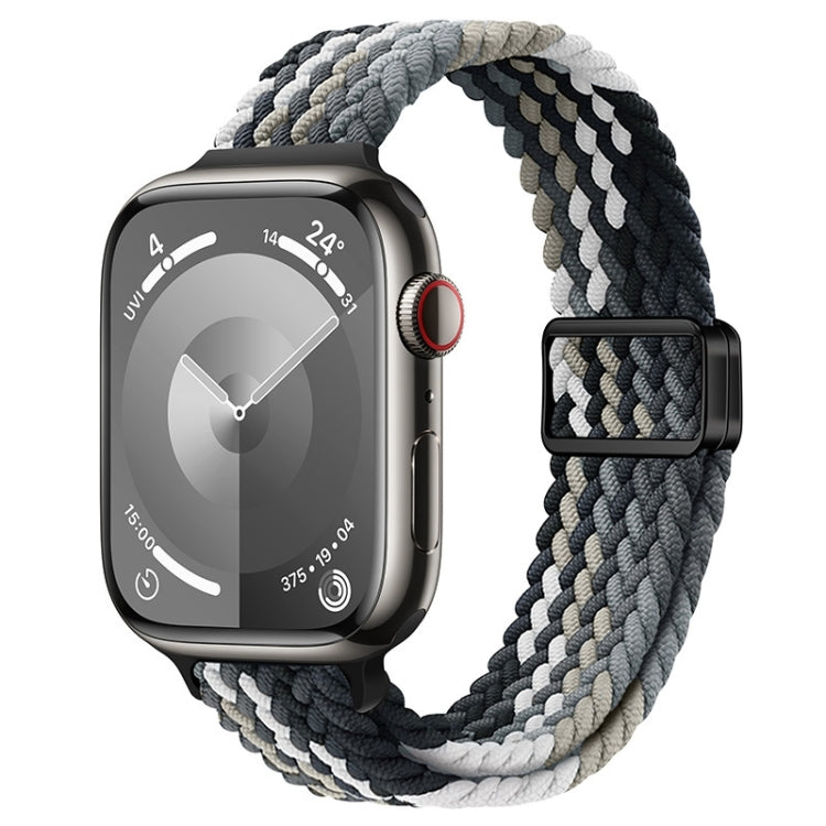 For Apple Watch SE 40mm Slim Magnetic Buckle Nylon Braided Watch Band(Dark Chocolate) by bashfashion