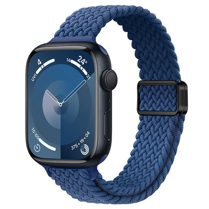 For Apple Watch SE 40mm Slim Magnetic Buckle Nylon Braided Watch Band(Atlantic Blue) by bashfashion