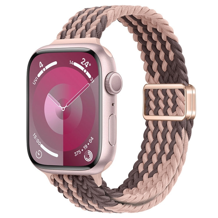 For Apple Watch SE 40mm Slim Magnetic Buckle Nylon Braided Watch Band(Smoky Violet) by bashfashion