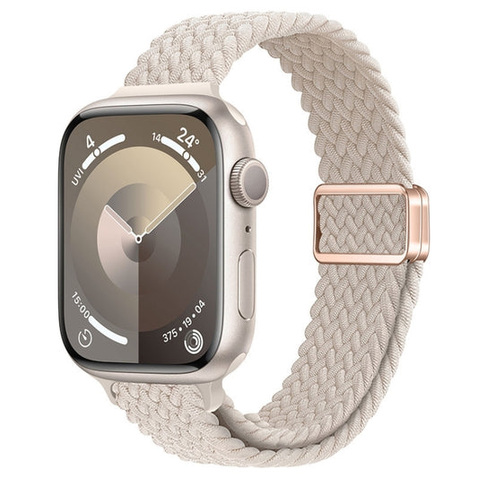 For Apple Watch Series 6 44mm Slim Magnetic Buckle Nylon Braided Watch Band(Starlight) by bashfashion
