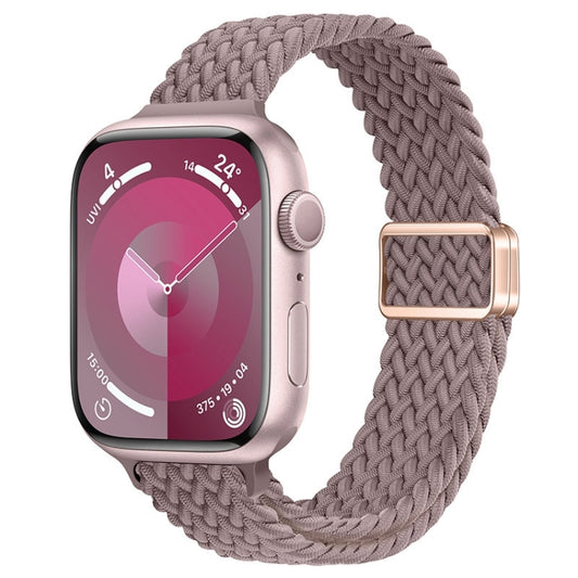 For Apple Watch Series 4 40mm Slim Magnetic Buckle Nylon Braided Watch Band(Smoke Purple) by bashfashion