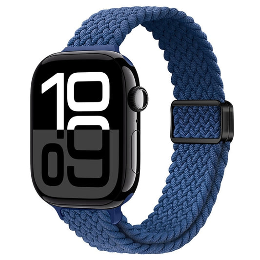For Apple Watch Series 10 46mm Slim Magnetic Buckle Nylon Braided Watch Band(Atlantic Blue) by bashfashion